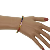 Rainbow Tennis Bracelet Colorful Zircon Chain Bangle - Women's Gift