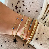 Micro Pave 5A CZ Smile Face Charm Bracelet