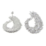Rose Silver Pink Hoop Earring with Pinky Cz