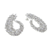 Rose Silver Pink Hoop Earring with Pinky Cz