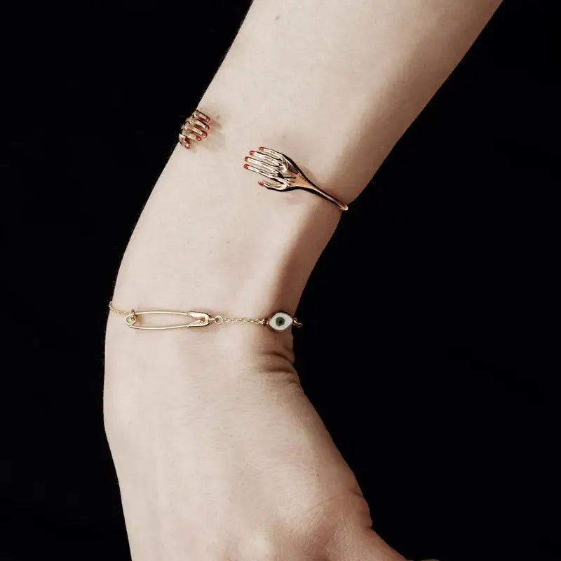 Open Cuff Bracelet for Women Adjustable Hand Hug Bracelet Femme Bijoux Jewelry