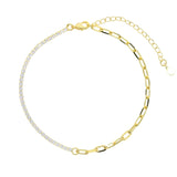 Summer Beach Women Jewelry Plated Paper Clip & Tennis Chain Anklet