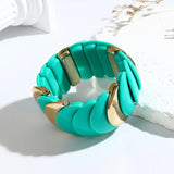 Wide Beaded Chain Bracelet for Girls Resin Bangles High Elastic Jewelry