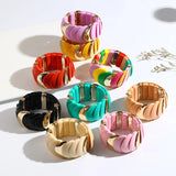 Wide Beaded Chain Bracelet for Girls Resin Bangles High Elastic Jewelry