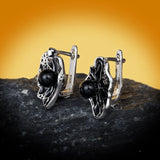 Hollow Pearl Women's Earrings 925 Silver Party Jewelry