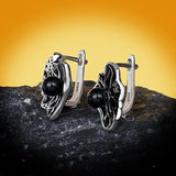 Hollow Pearl Women's Earrings 925 Silver Party Jewelry