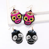 Boho Seed Beads Skull Earrings for Women - Halloween Party Jewelry