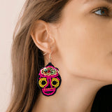 Boho Seed Beads Skull Earrings for Women - Halloween Party Jewelry