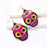 Boho Seed Beads Skull Earrings for Women - Halloween Party Jewelry