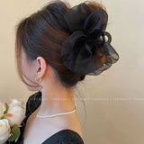 Retro Female Net Yarn Ponytail Claw Clip