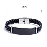 Engrave Leather Bangle Bracelet Customize Stainless Steel Bracelet