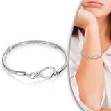 925 Silver Heart Closure Chain Bracelet for Women DIY Gift
