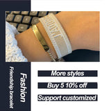 Adjustable Rope Woven Bracelet with Tassel Embroidery