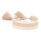 BOHO Cotton Embroidery Letters Wrap Tassel Bracelets Women Bestfriend Jewelry