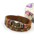 Butterfly Leather Bracelet for Women Ins Niche Cowhide Minimalist Alloy Studs