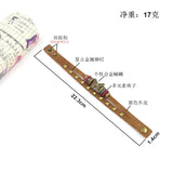 Butterfly Leather Bracelet for Women Ins Niche Cowhide Minimalist Alloy Studs