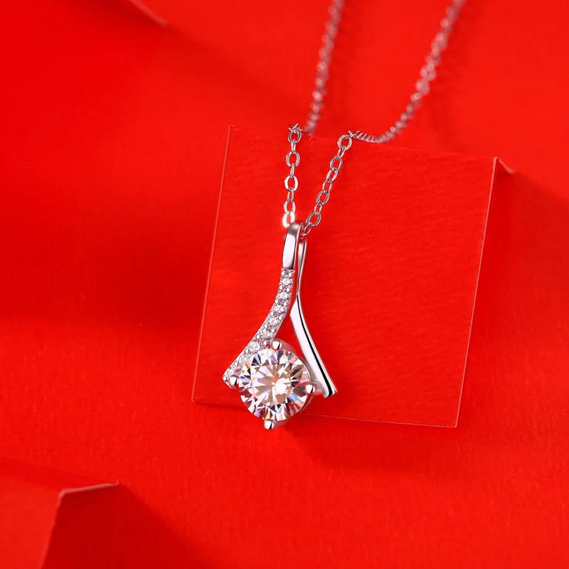 CRA 1ct Moissanite S925 Silver Necklace Pendant