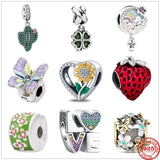 Cactus Vase Rainbow & Flower Butterfly Clip Beads for Bracelet DIY Jewelry