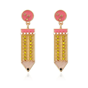 Cartoon Student Pencil Earrings Jewelry Creative Cartoon 6 Pencil Earrings