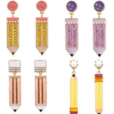 Cartoon Student Pencil Earrings Jewelry Creative Cartoon 6 Pencil Earrings