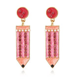 Cartoon Student Pencil Earrings Jewelry Creative Cartoon 6 Pencil Earrings