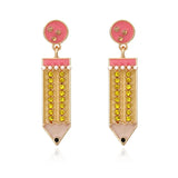 Cartoon Student Pencil Earrings Jewelry Creative Cartoon 6 Pencil Earrings