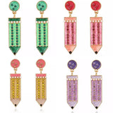 Cartoon Student Pencil Earrings Jewelry Creative Cartoon 6 Pencil Earrings