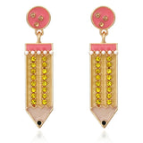 Cartoon Student Pencil Earrings Jewelry Creative Cartoon 6 Pencil Earrings