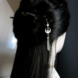 Chinese Style Moon Water Drop Hairpin Curly Hair Tassel Hairpin Hairpin Hairpi