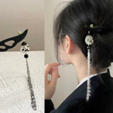 Chinese Wooden Hairpin for Women: Antique Pendant Tassel Hairpin