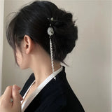 Chinese Wooden Hairpin for Women: Antique Pendant Tassel Hairpin