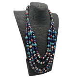 Chunky Wood Bead Jewelry Collar Necklace African Multilayered Boho Necklace
