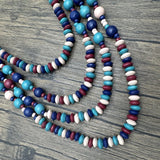 Chunky Wood Bead Jewelry Collar Necklace African Multilayered Boho Necklace