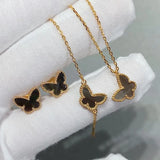 European Butterfly Wedding Jewelry Set Mother of Pearl
