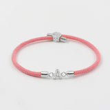 Pave Zirconia A-Z Initial Bracelet Adjustable Rope Charm Women Gift