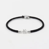 Pave Zirconia A-Z Initial Bracelet Adjustable Rope Charm Women Gift