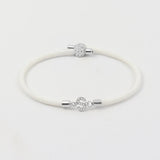 Pave Zirconia A-Z Initial Bracelet Adjustable Rope Charm Women Gift