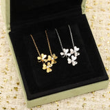 925 Sterling Silver Lucky Clover Necklace for Women