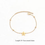 Star A-Z Initial Letter Bracelet Stainless Steel Chain Bracelet Women