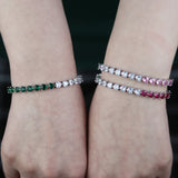 Colorful CZ Heart Tennis Chain Bracelet