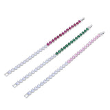 Colorful CZ Heart Tennis Chain Bracelet