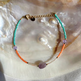 Colorful Glass Beads Nature Stone Bracelet Jewelry Women Gift