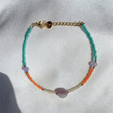 Colorful Glass Beads Nature Stone Bracelet Jewelry Women Gift
