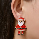 Santa Claus Earrings with Pearls - Sweet Holiday Jewelry Gift