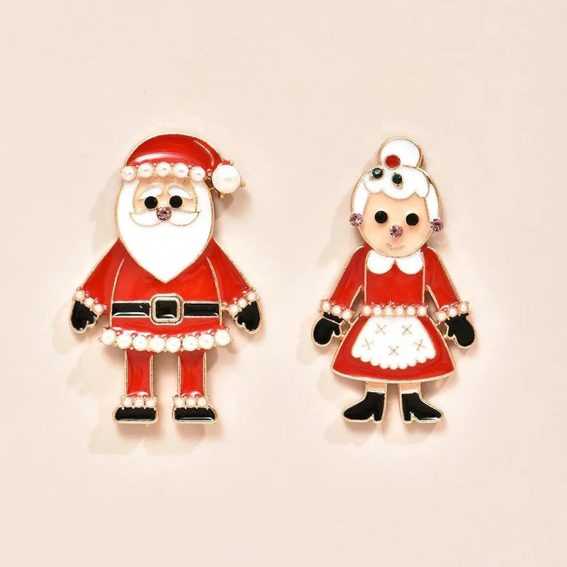 Santa Claus Earrings with Pearls - Sweet Holiday Jewelry Gift