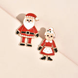 Santa Claus Earrings with Pearls - Sweet Holiday Jewelry Gift