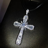 Zircon Cross Pendant Necklace for Women Wedding Jewelry