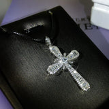 Zircon Cross Pendant Necklace for Women Wedding Jewelry