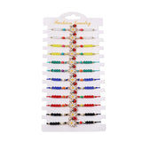 Crystal Beaded Daisy Ladybug Knitted Bracelet 12PCS Set