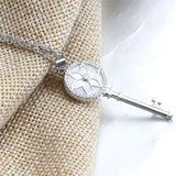 Crystal Zircon Ceramic Key Necklace for Women